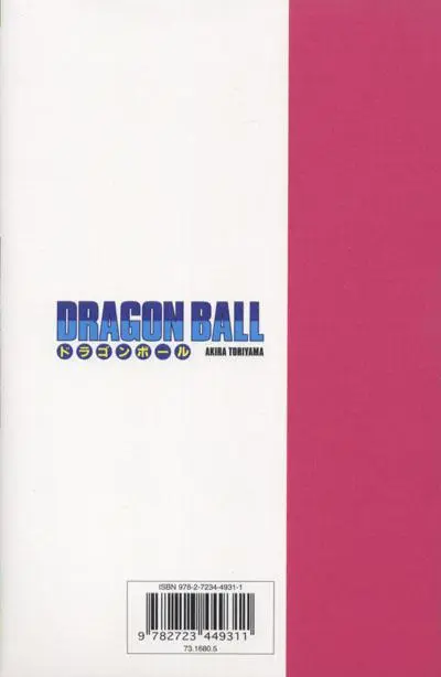 Verso de l'album Dragon Ball Édition originale Tome 34 Le guerrier qui a surpassé Gokû