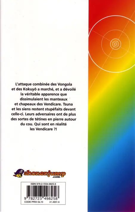 Verso de l'album Mon prof le tueur - Reborn ! 40 Voilà le mystère de l'arc-en-ciel !