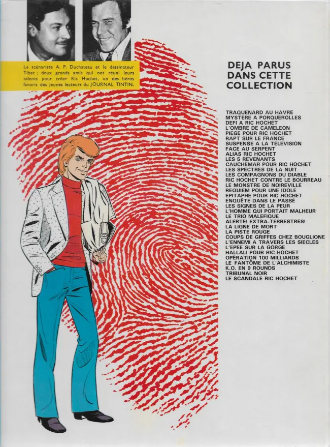Verso de l'album Ric Hochet Tome 3 Défi à Ric Hochet