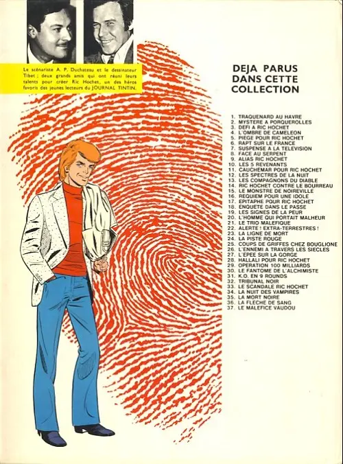 Verso de l'album Ric Hochet Tome 20 L'homme qui portait malheur