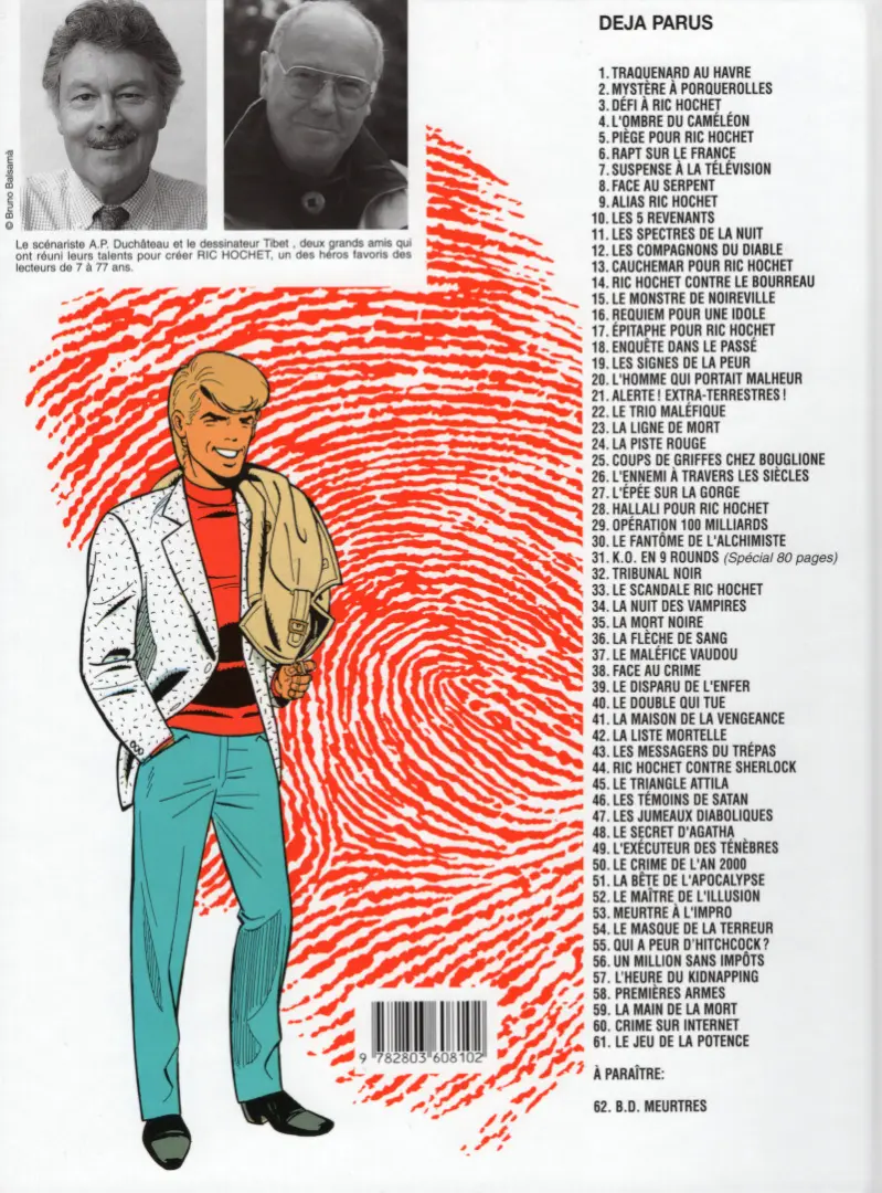 Verso de l'album Ric Hochet Tome 48 Le secret d'Agatha