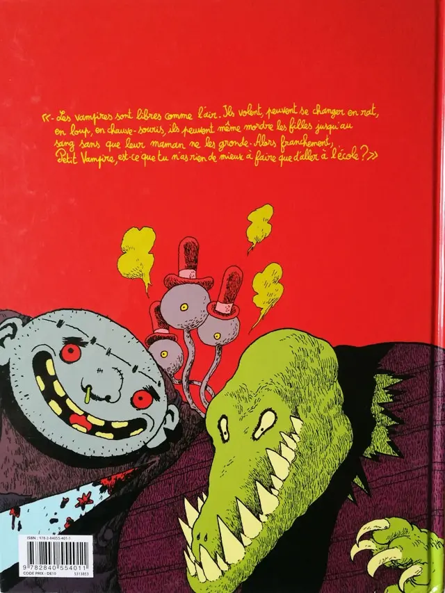 Verso de l'album Petit vampire Tome 1 Petit vampire va à l'école