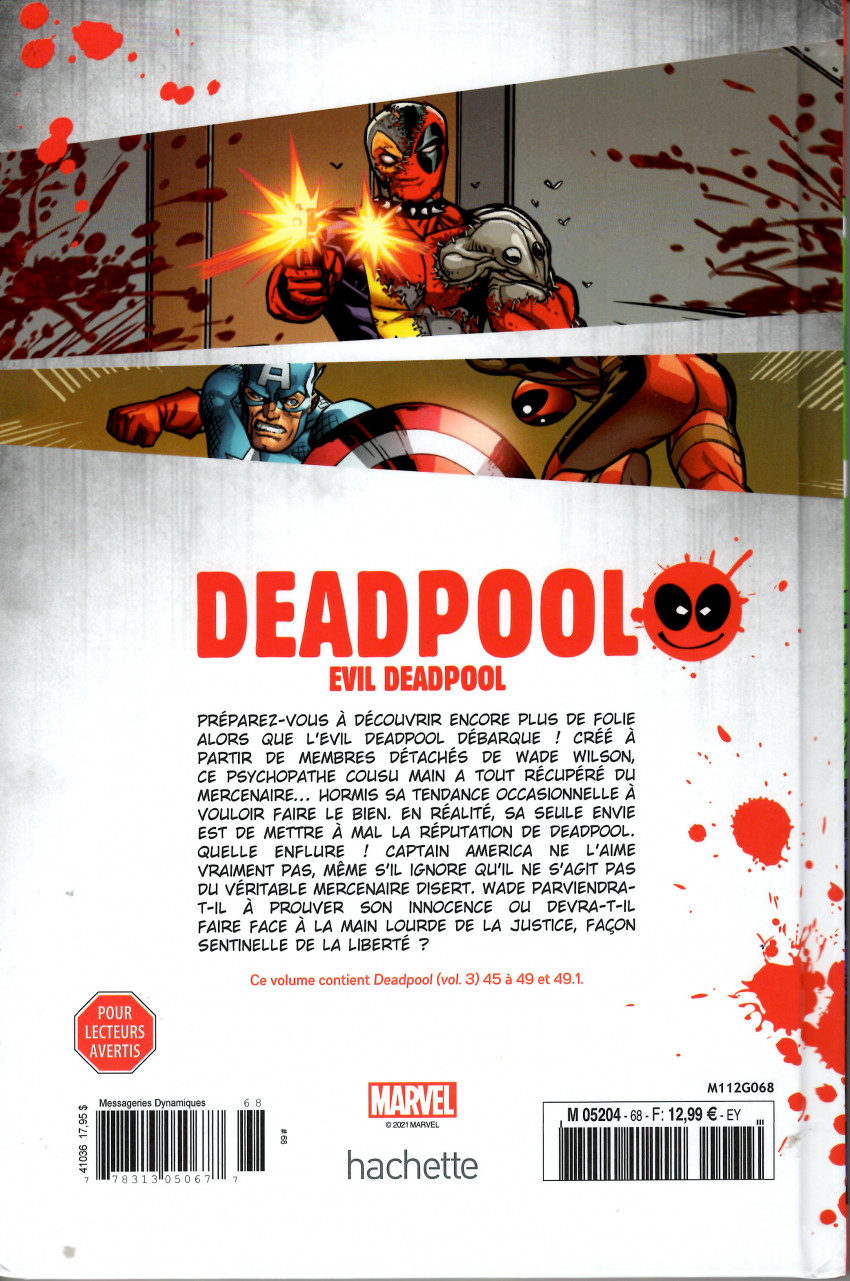 Verso de l'album Deadpool - La collection qui tue Tome 68 Evil Deadpool