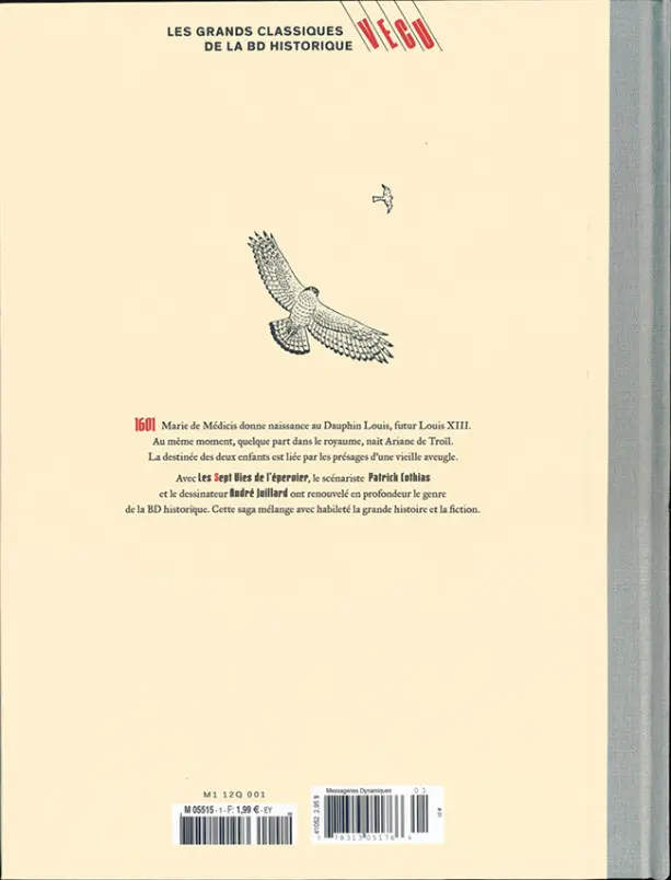 Verso de l'album Les grands Classiques de la BD Historique Vécu - La Collection Tome 1 Les Sept Vies de l'épervier - Tome I : La Blanche morte