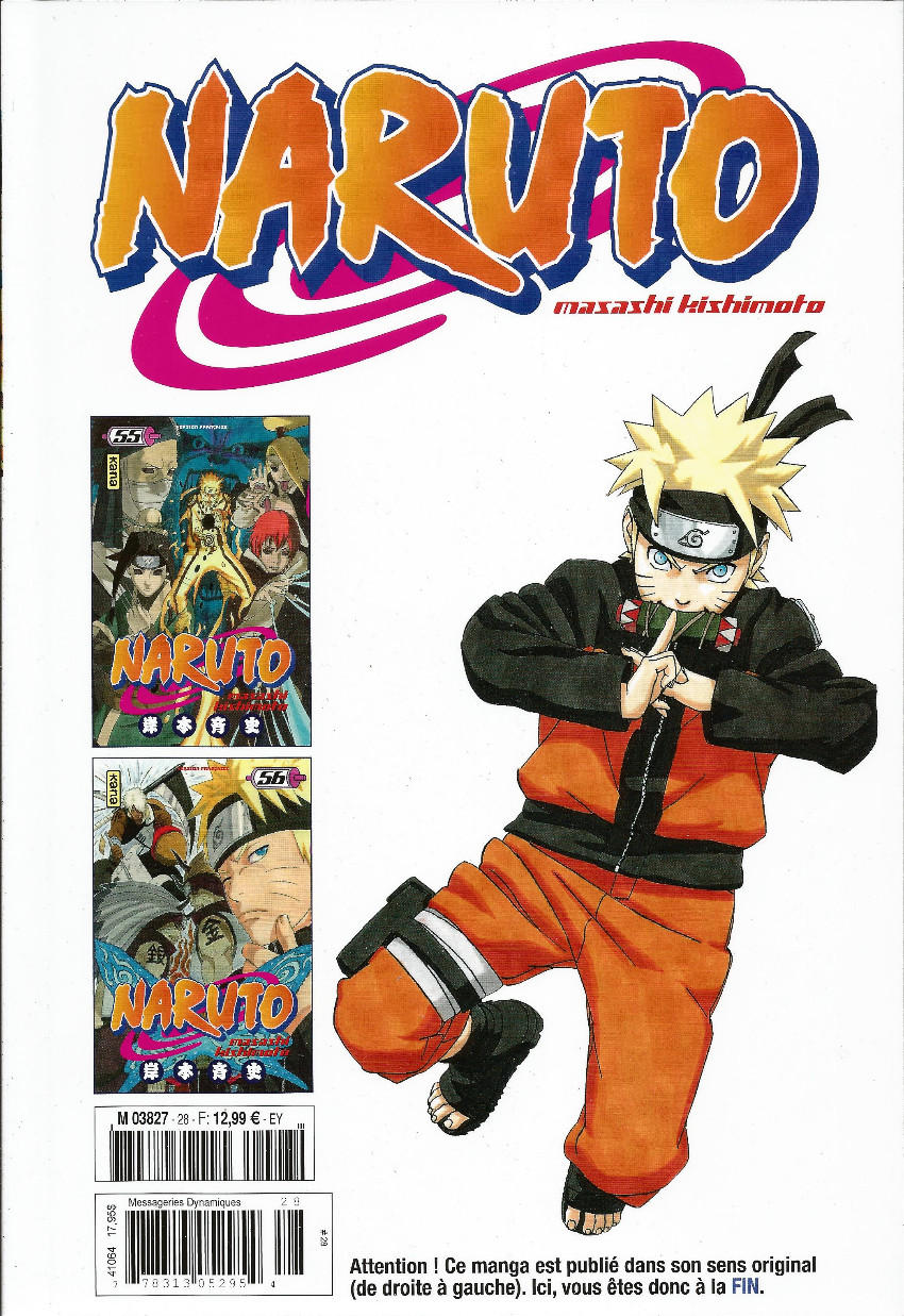 Verso de l'album Naruto L'intégrale Tome 28