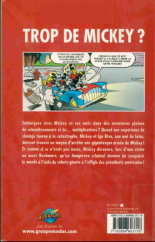 Verso de l'album BD Disney Tome 3 Mickey 300