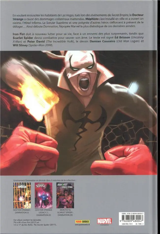 Verso de l'album Iron Fist - Scarlet Spider Damnation (III)