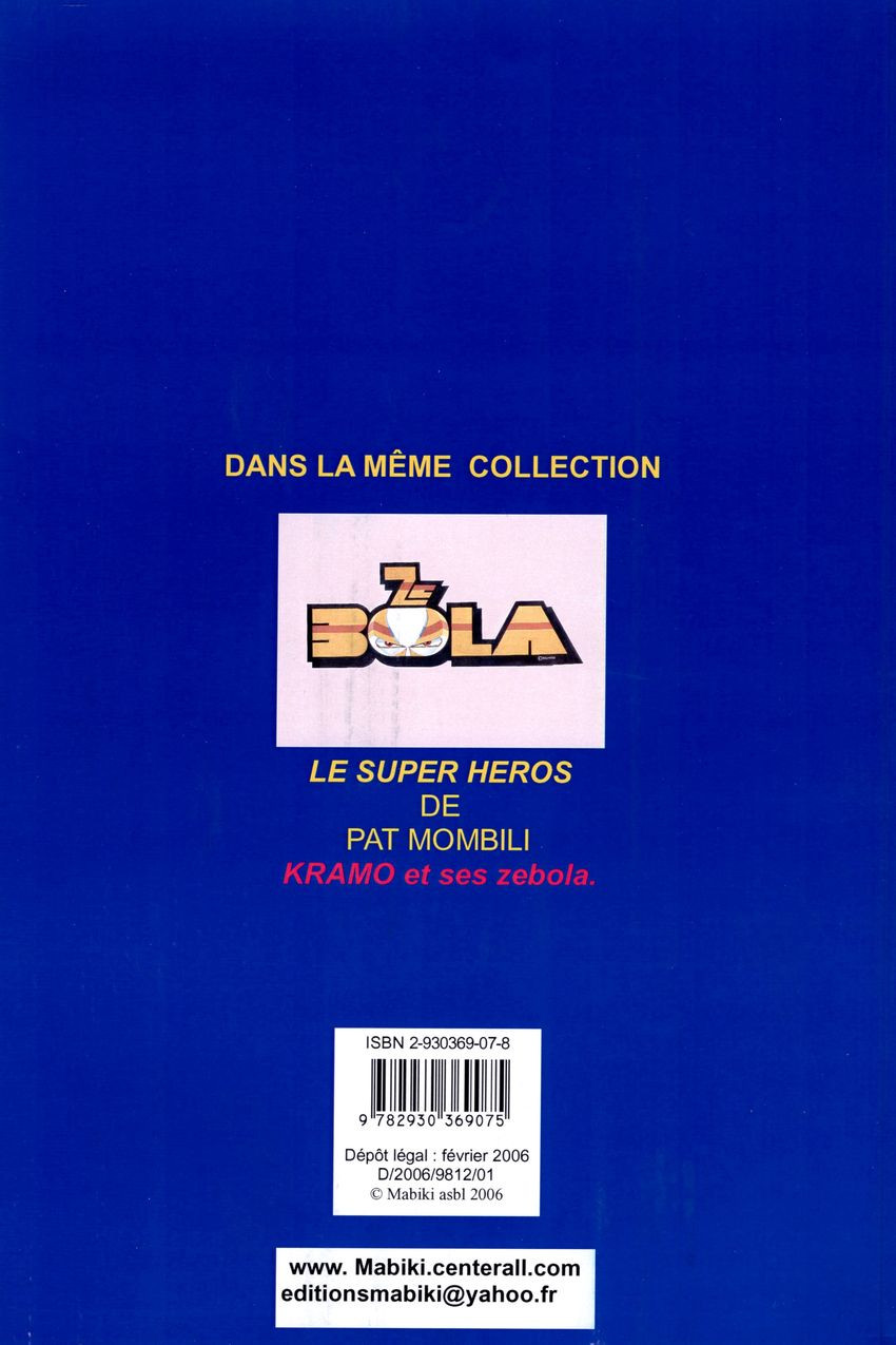 Verso de l'album Zamadrogo fils de Soroba