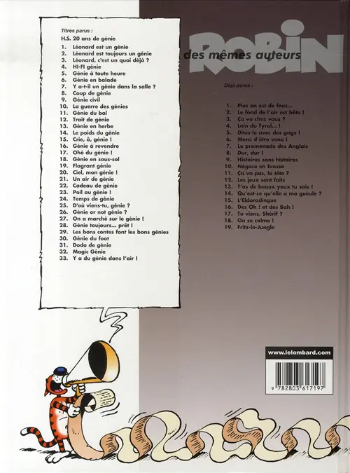 Verso de l'album Léonard Tome 21 Un air de génie