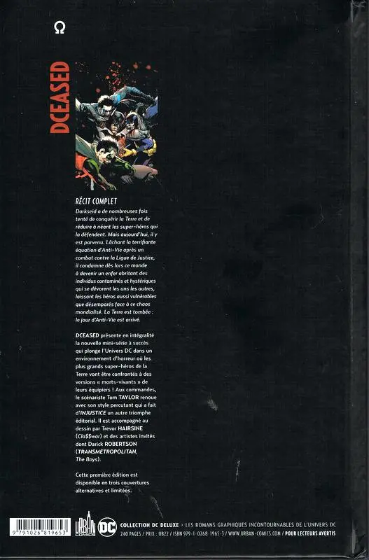 Verso de l'album DCeased 1