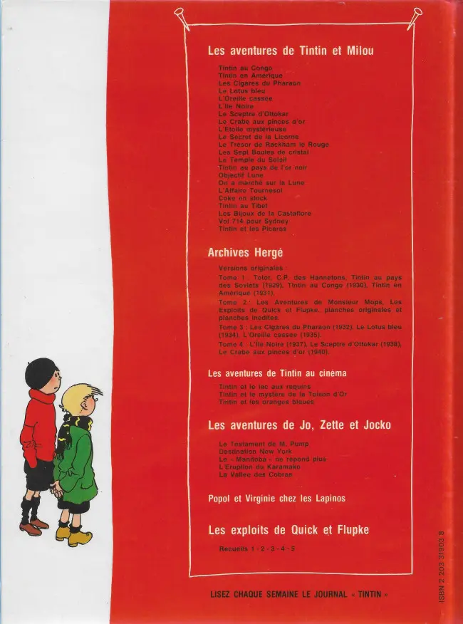 Verso de l'album Quick et Flupke - Gamins de Bruxelles 3e série Recueil 3