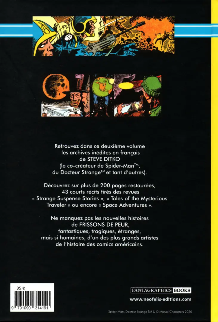 Verso de l'album Steve Ditko - Les archives des années 50 2 Frissons de peur 1958/59