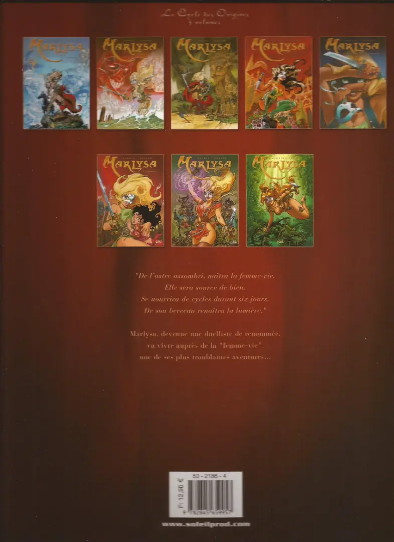 Verso de l'album Marlysa Tome 6 La Femme-Vie
