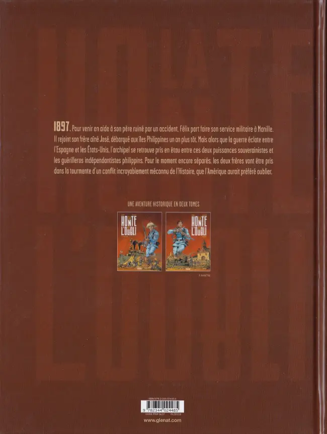 Verso de l'album La honte et l'oubli 1 Le désastre