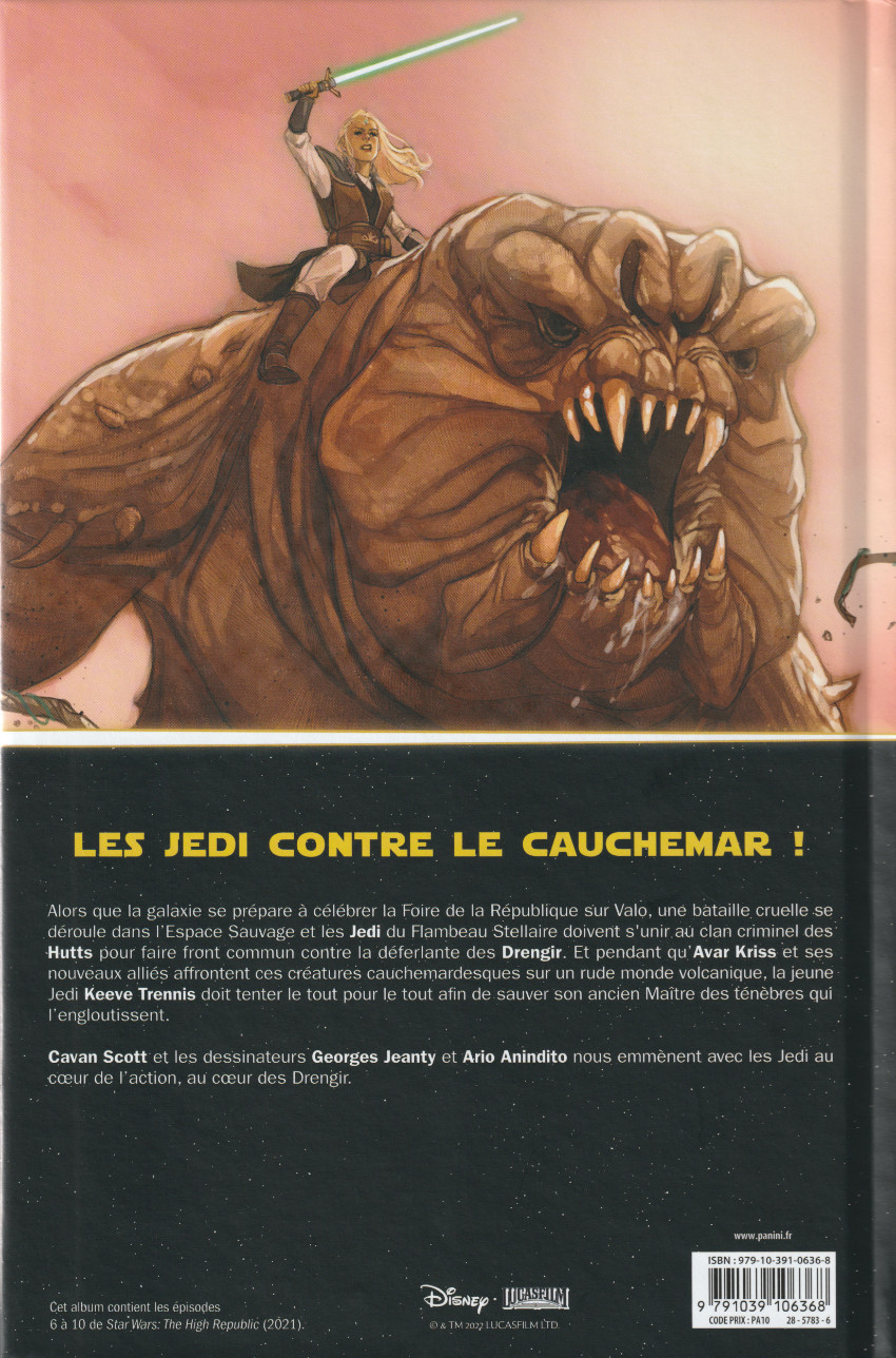 Verso de l'album Star Wars - La Haute République Le Cœur des Drengir