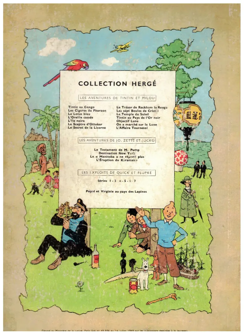 Verso de l'album Tintin Tome 12 Le Trésor de Rackham le Rouge