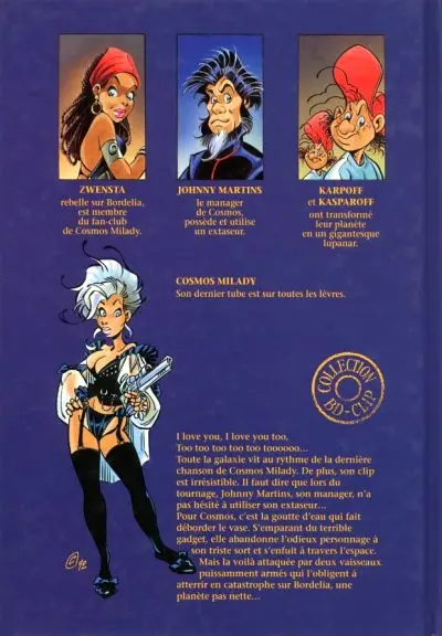 Verso de l'album Cosmos Milady