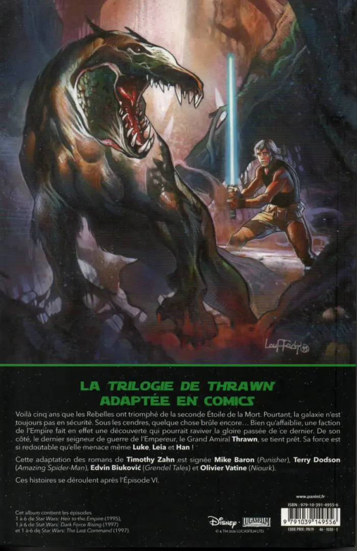 Verso de l'album Star Wars Légendes - La Nouvelle République Tome 4