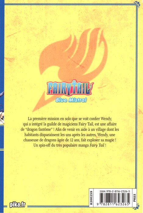 Verso de l'album Fairy Tail - Blue Mistral 1