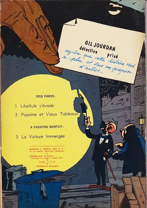 Verso de l'album Gil Jourdan Tome 2 Popaïne et vieux tableaux