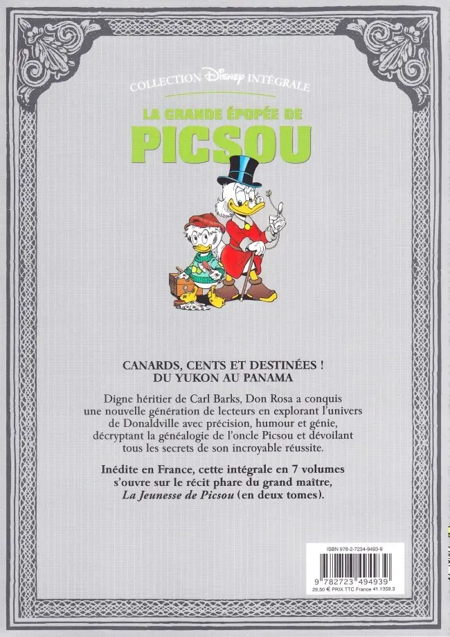 Verso de l'album La Grande Épopée de Picsou Tome II La Jeunesse de Picsou 2/2