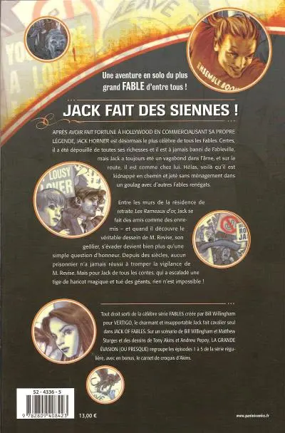 Verso de l'album Jack of Fables Tome 1 La grande évasion (ou presque)