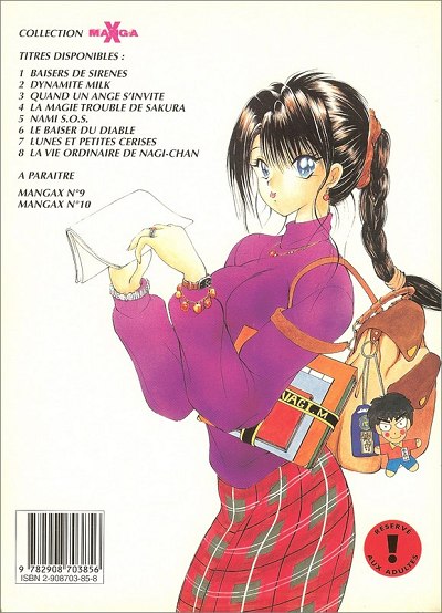Verso de l'album Manga X 8 La Vie Ordinaire de Nagi-Chan