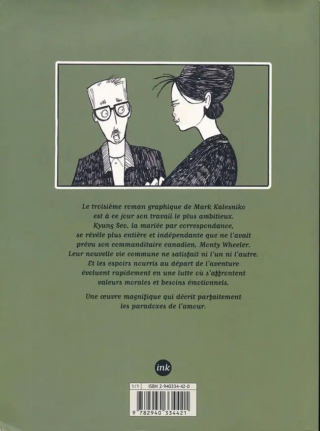 Verso de l'album Mariée par correspondance