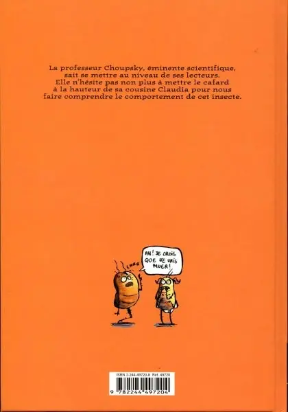 Verso de l'album Professeur Choupsky présente Le Cafard