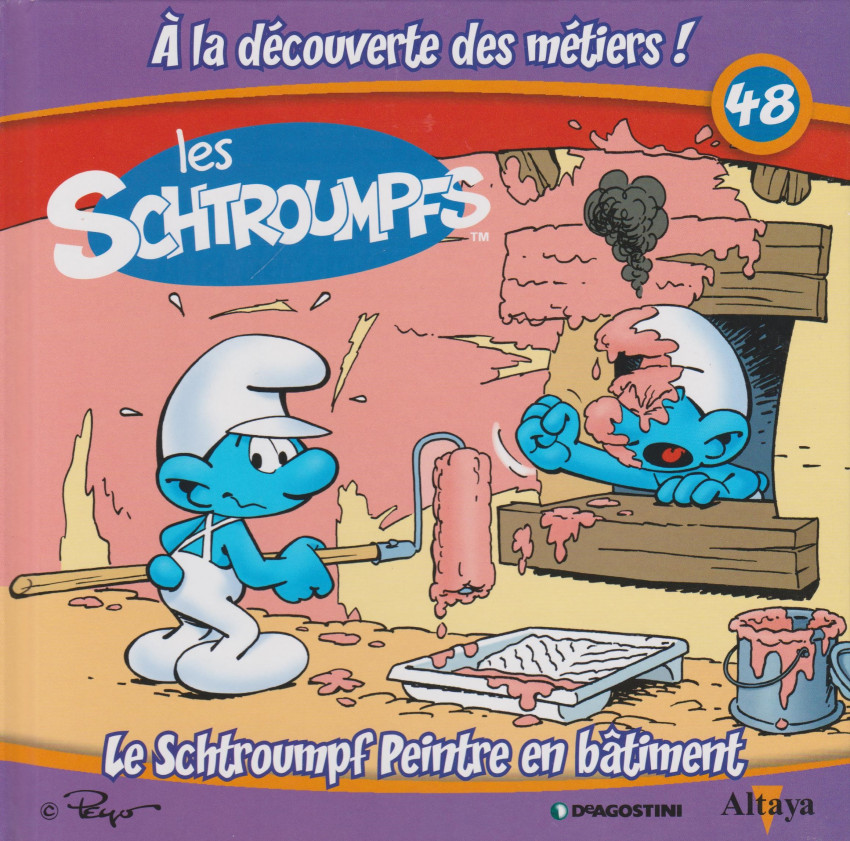 Couverture de l'album Les schtroumpfs - À la découverte des métiers ! 48 Le Schtroumpf Peintre en bâtiment