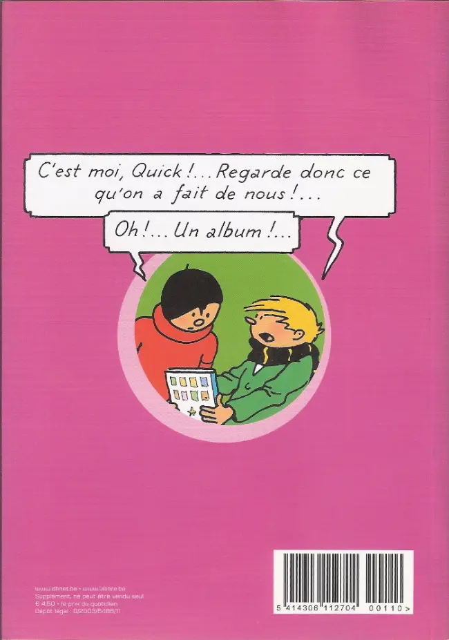 Verso de l'album Quick et Flupke - Gamins de Bruxelles