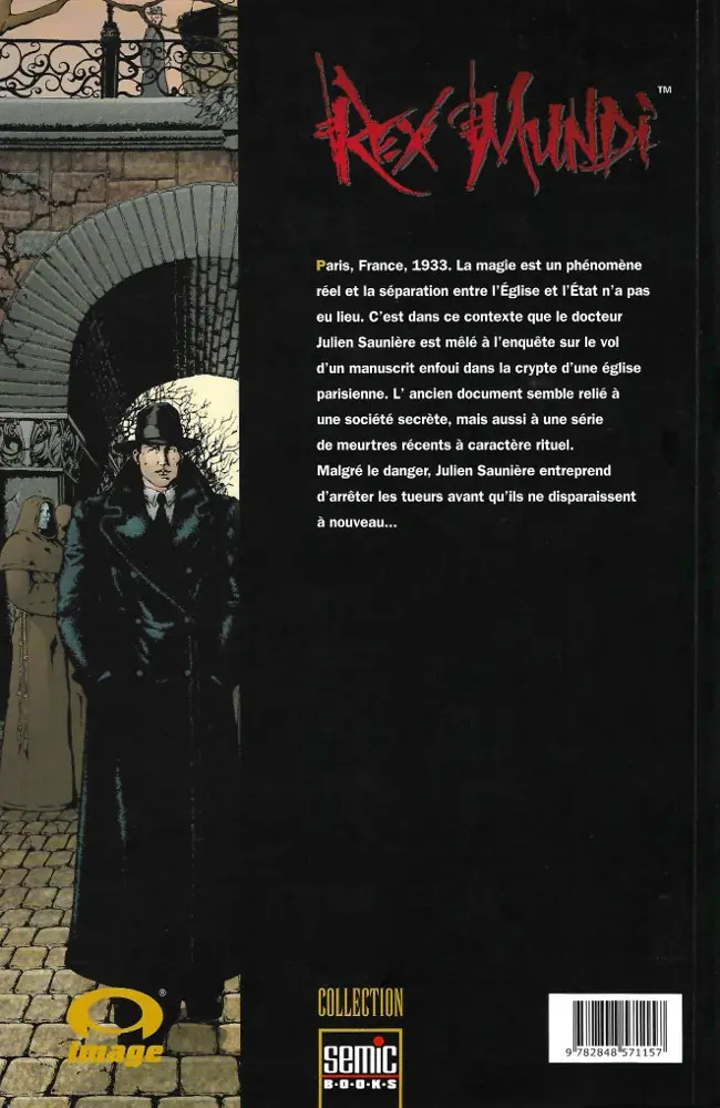 Verso de l'album Rex Mundi Tome 1 Le gardien du temple