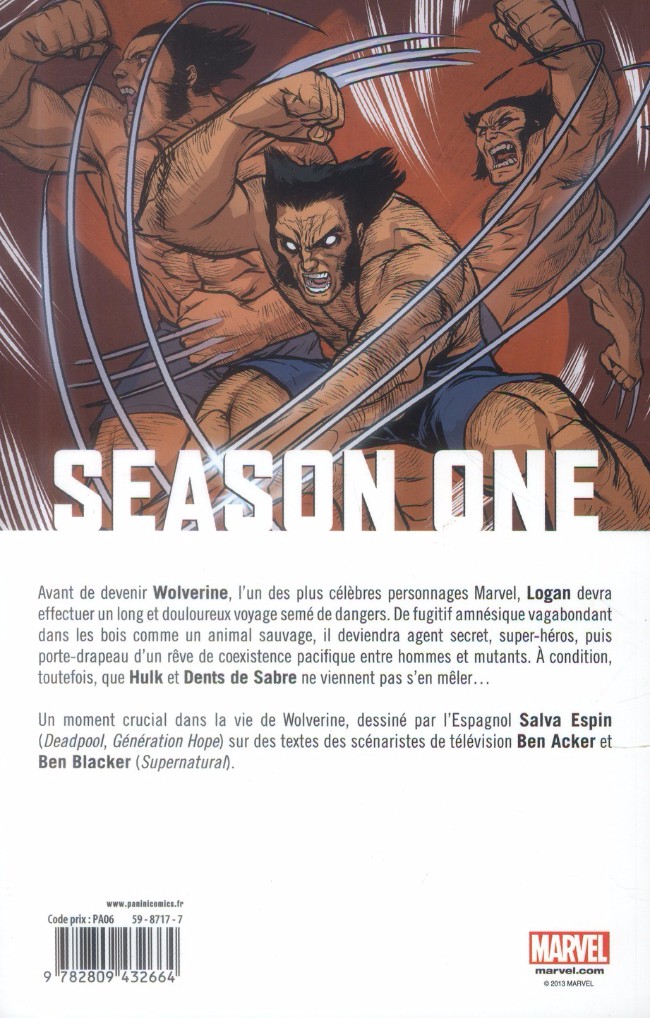 Verso de l'album Season One Tome 9 Wolverine