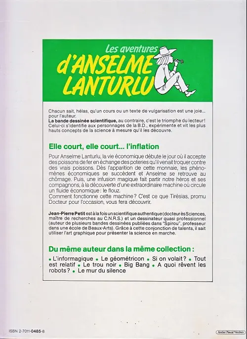 Verso de l'album Les aventures d'Anselme Lanturlu Tome 9 Elle court, elle court... L'inflation