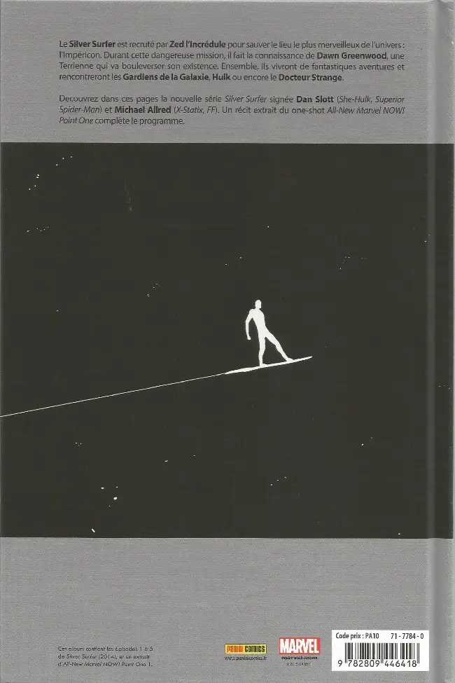 Verso de l'album Silver Surfer Tome 1 Une aube nouvelle
