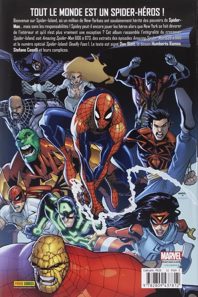 Verso de l'album Spider-Man : Spider-Island Tome 1