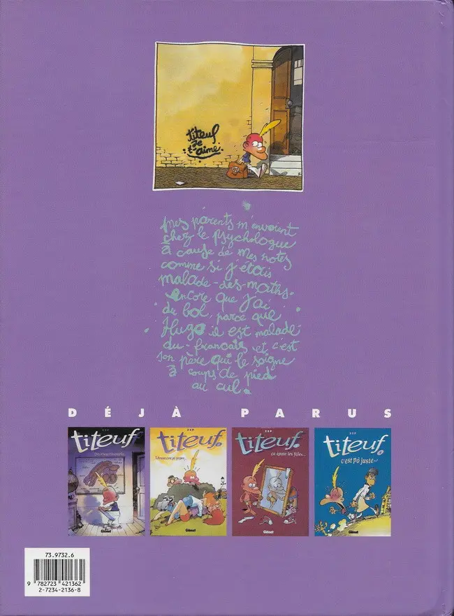 Verso de l'album Titeuf Tome 5 et le derrière des choses