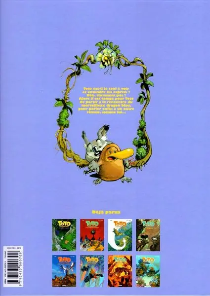 Verso de l'album Toto l'ornithorynque Tome 8 Toto l'ornithorynque et le dragon bleu