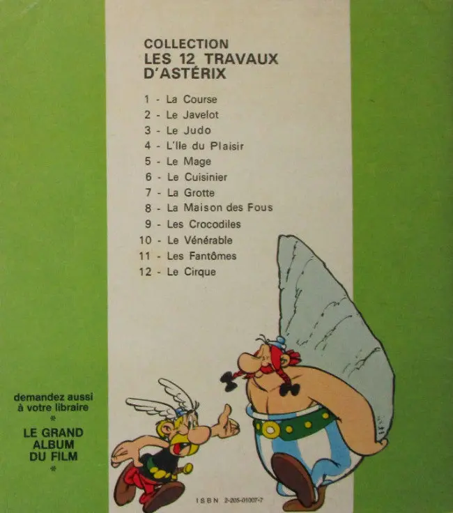 Verso de l'album Les 12 travaux d'Astérix Tome 7 La grotte