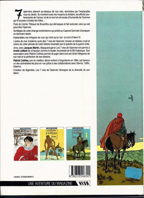 Verso de l'album Les 7 Vies de l'Épervier Tome 3 L'arbre de mai