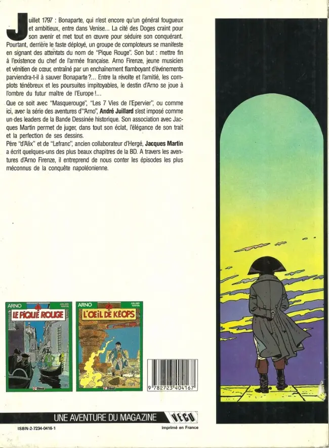 Verso de l'album Arno Tome 1 Le pique rouge
