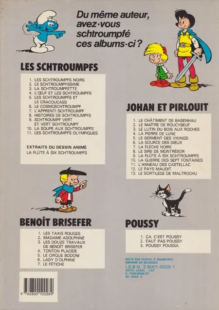 Verso de l'album Benoît Brisefer Tome 4 Tonton Placide