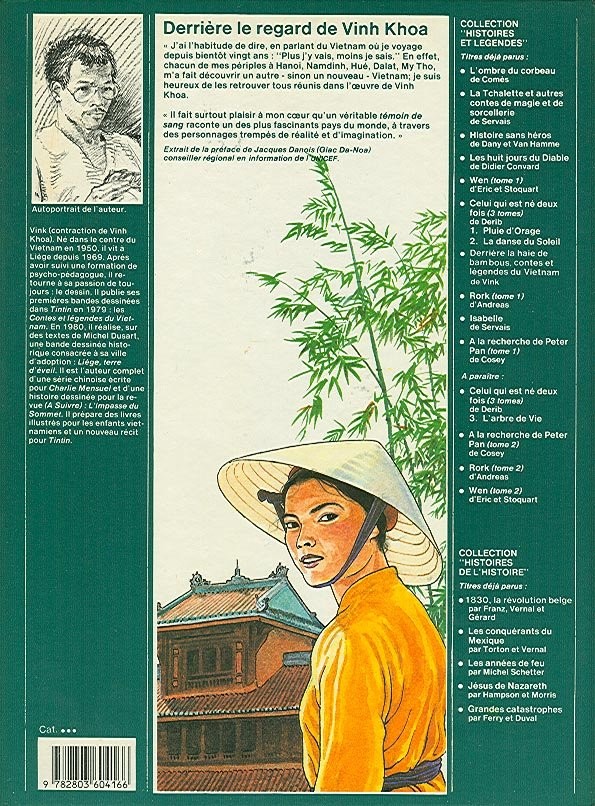 Verso de l'album Derrière la haie de bambous Contes et Légendes du Vietnam
