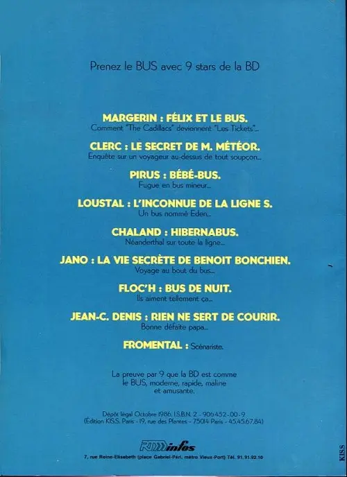 Verso de l'album Félix et le bus RTM