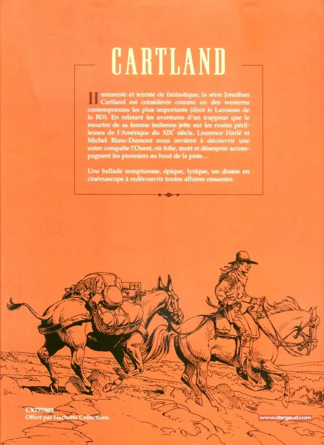 Verso de l'album Jonathan Cartland Tome 1