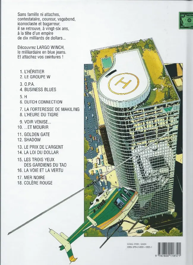 Verso de l'album Largo Winch Tome 2 Le Groupe W