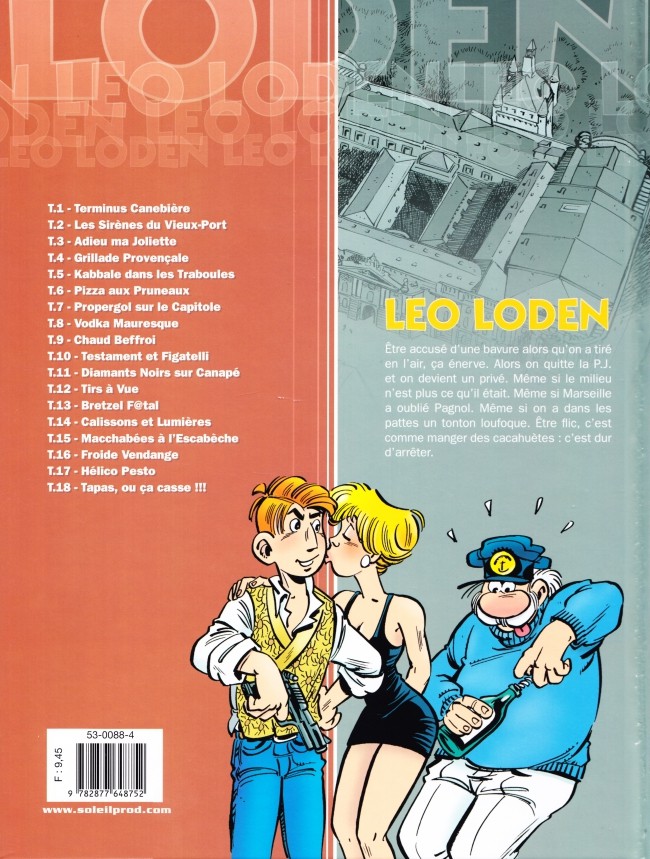 Verso de l'album Léo Loden Tome 7 Propergol sur le Capitole