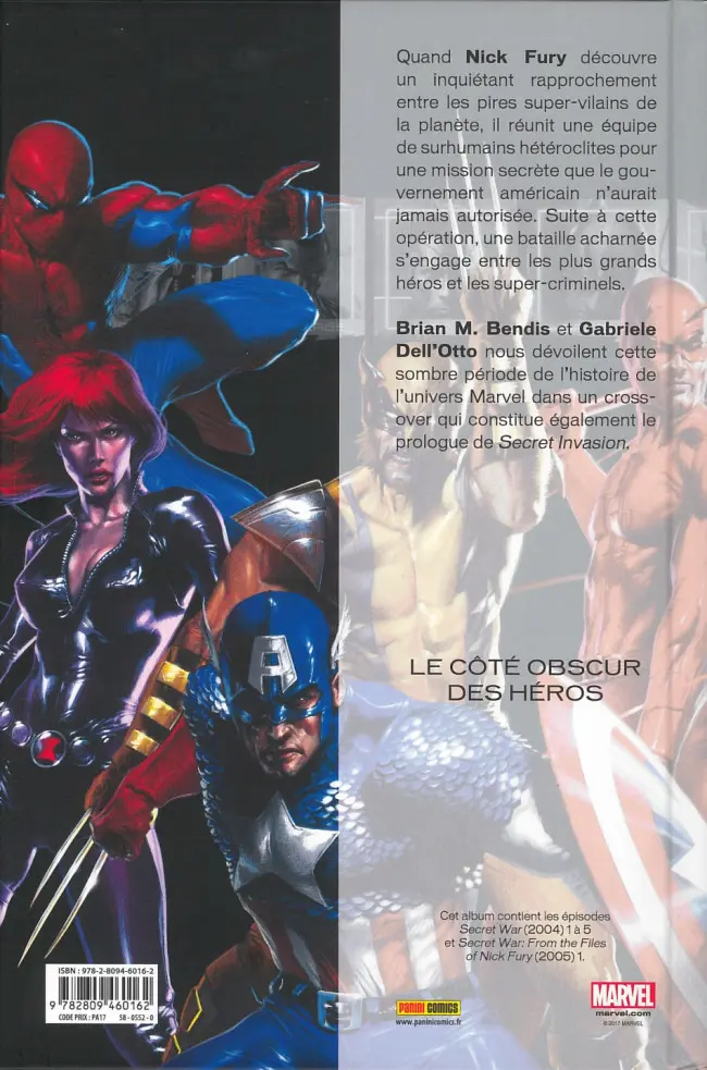 Verso de l'album Secret War
