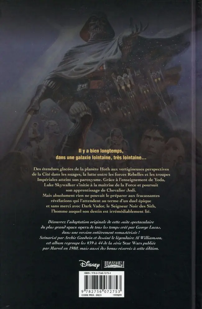 Verso de l'album Star Wars Épisode V L'Empire contre-attaque