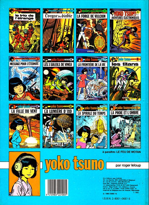 Verso de l'album Yoko Tsuno Tome 10 La lumière d'Ixo